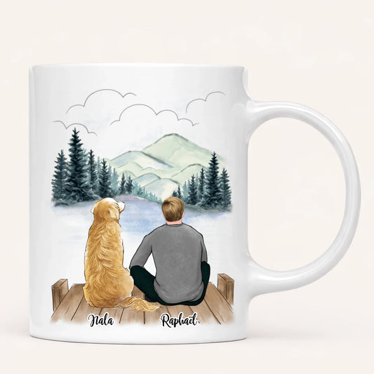 Homme & Jusqu'à 3 Chiens | Mug Personnalisé
