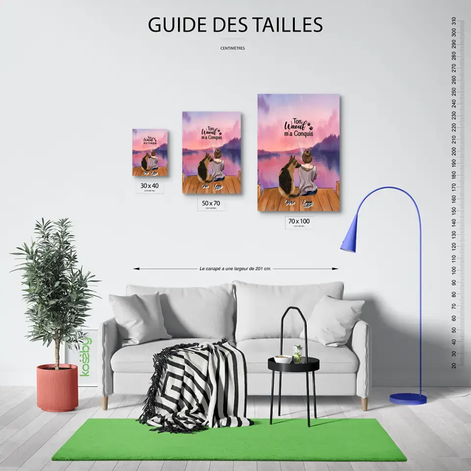Affiche personnalisée - Jusqu'à 4 chiens - Ton Wouaf m'a Conquis