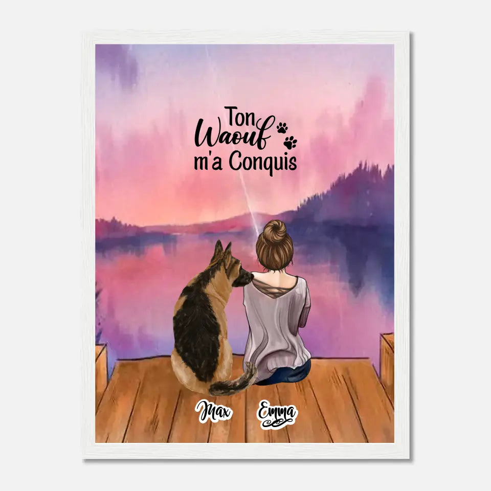 Affiche personnalisée - Jusqu'à 4 chiens - Ton Wouaf m'a Conquis