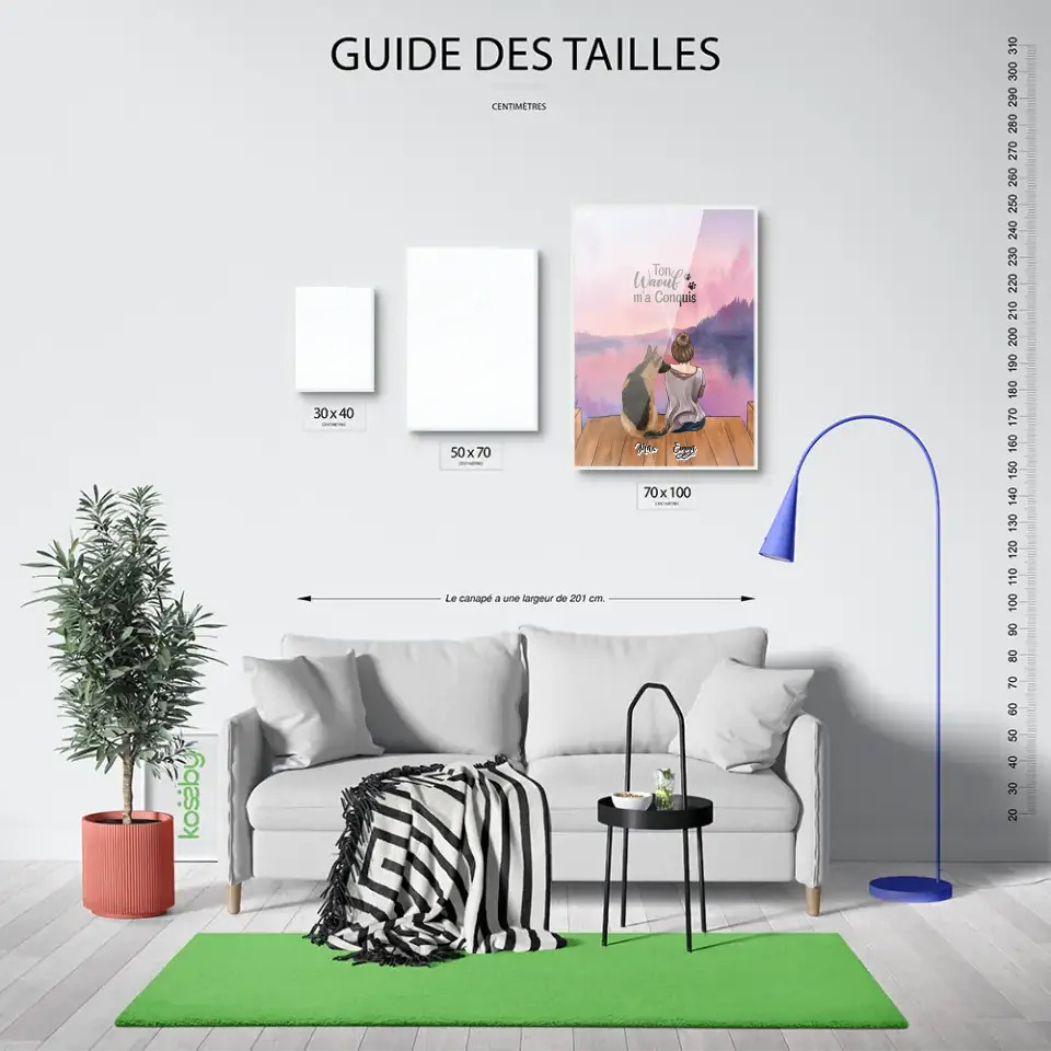 Affiche personnalisée - Jusqu'à 4 chiens - Ton Wouaf m'a Conquis