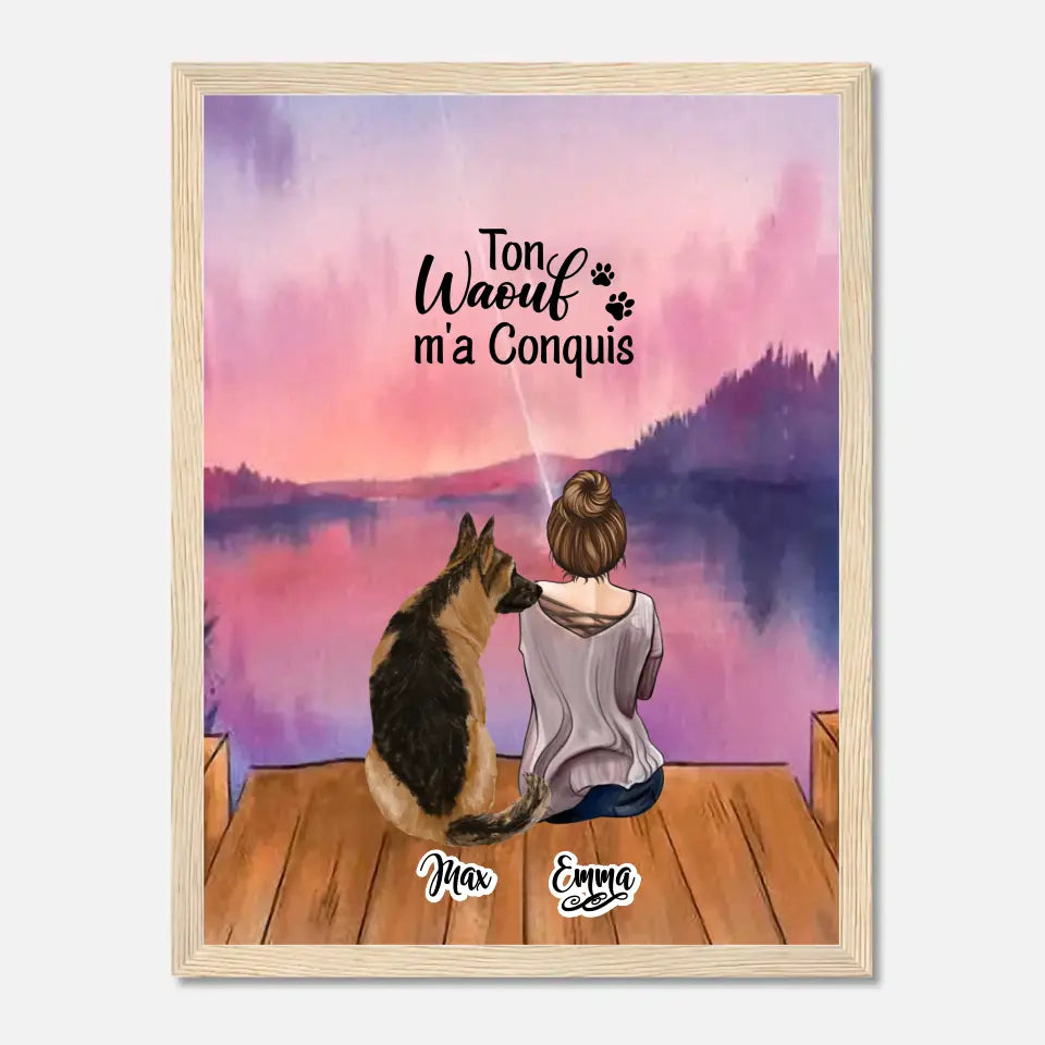 Affiche personnalisée - Jusqu'à 4 chiens - Ton Wouaf m'a Conquis