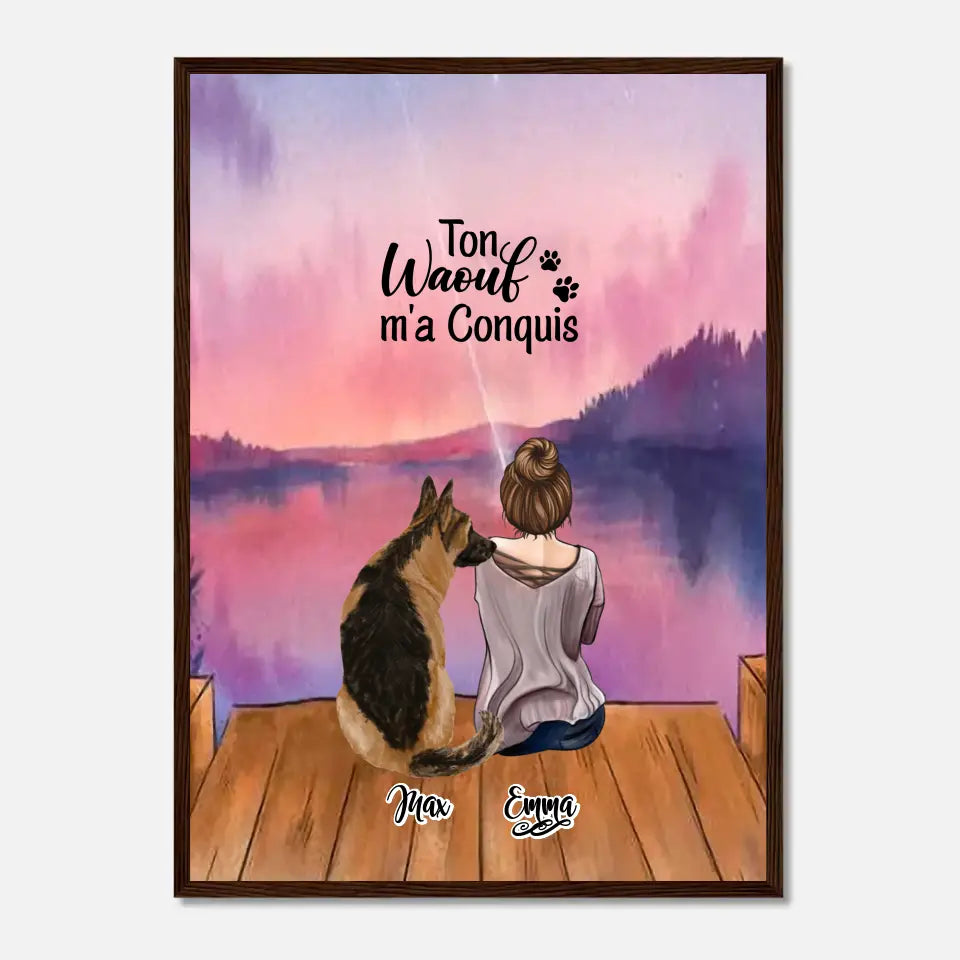 Affiche personnalisée - Jusqu'à 4 chiens - Ton Wouaf m'a Conquis