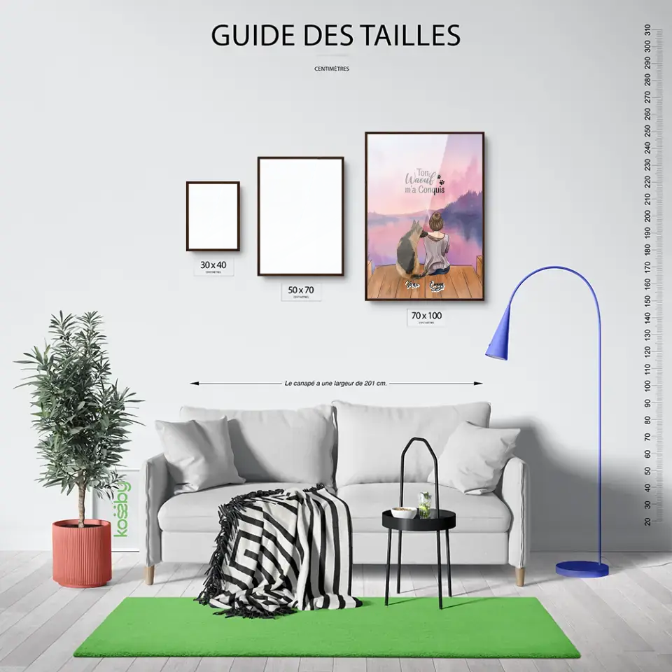 Affiche personnalisée - Jusqu'à 4 chiens - Ton Wouaf m'a Conquis