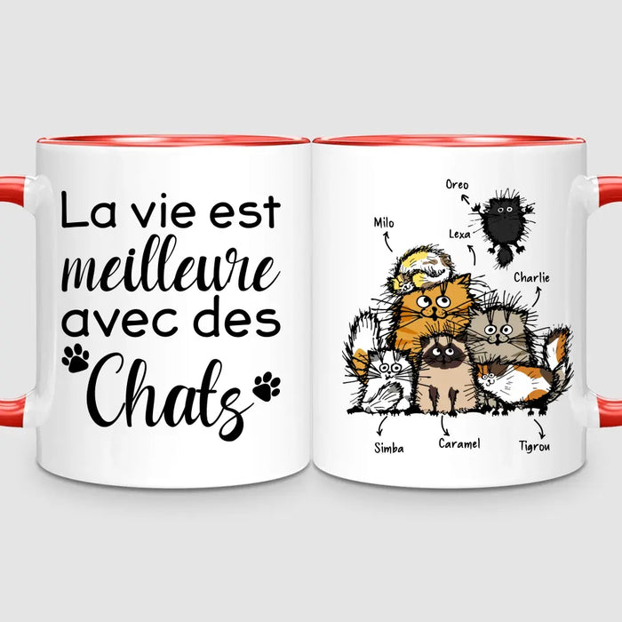 Jusqu'à 7 Chats | Mug Personnalisé