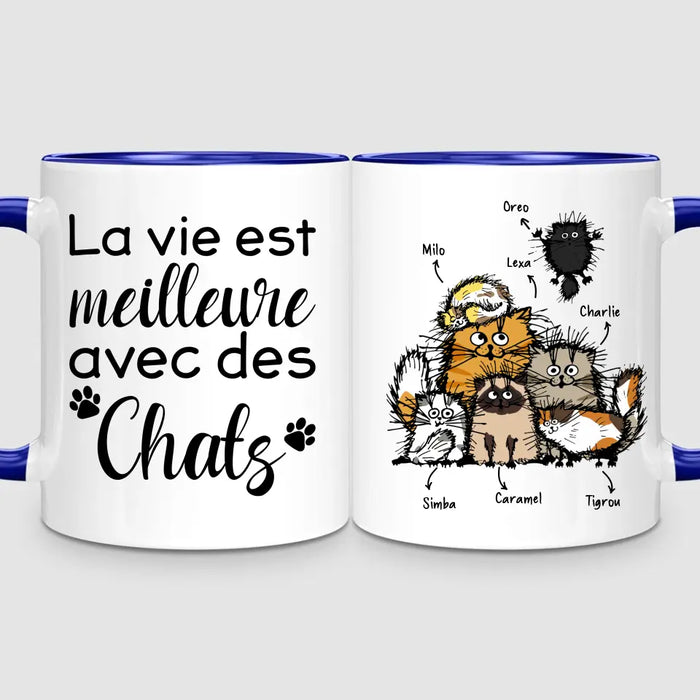 Jusqu'à 7 Chats | Mug Personnalisé