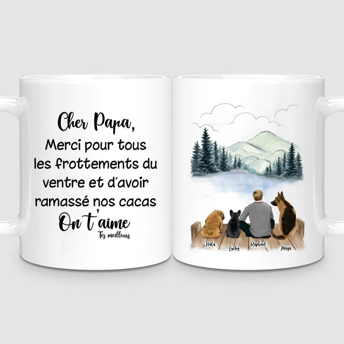 Homme & Jusqu'à 3 Chiens | Mug Personnalisé