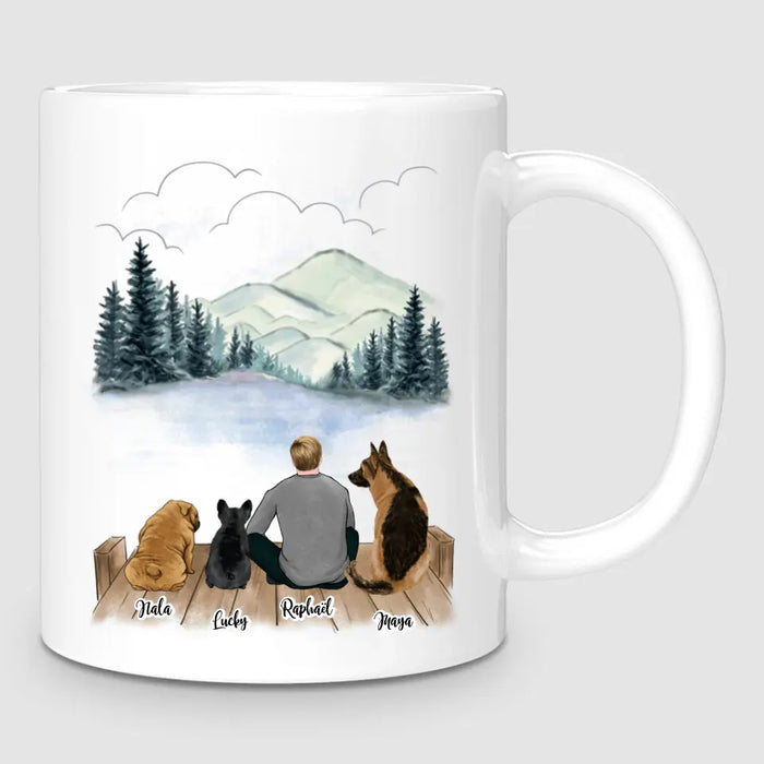 Homme & Jusqu'à 3 Chiens | Mug Personnalisé