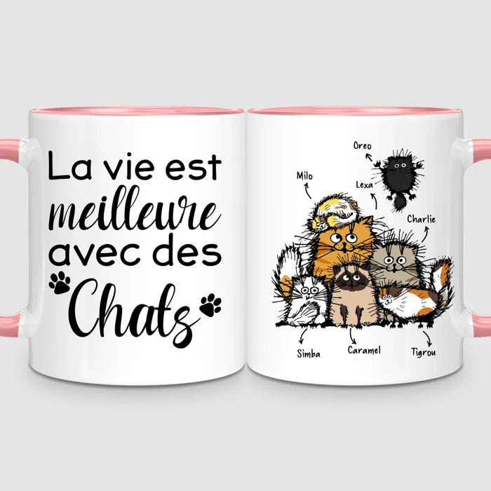 Jusqu'à 7 Chats | Mug Personnalisé