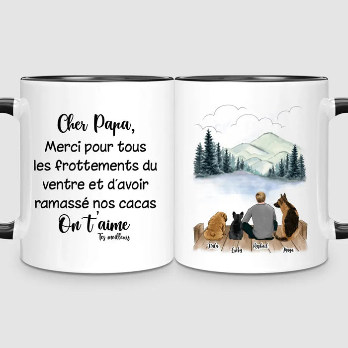 Homme & Jusqu'à 3 Chiens | Mug Personnalisé