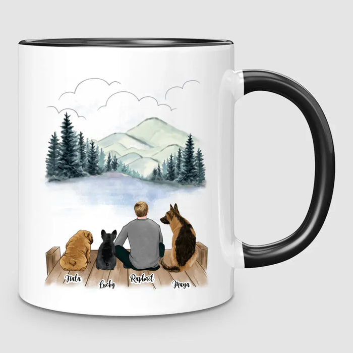 Homme & Jusqu'à 3 Chiens | Mug Personnalisé