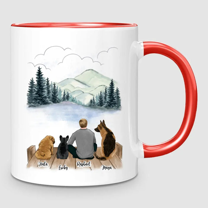 Homme & Jusqu'à 3 Chiens | Mug Personnalisé