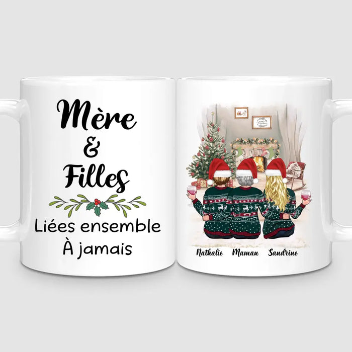 Maman & 2 Filles | Noël | Mug Personnalisé