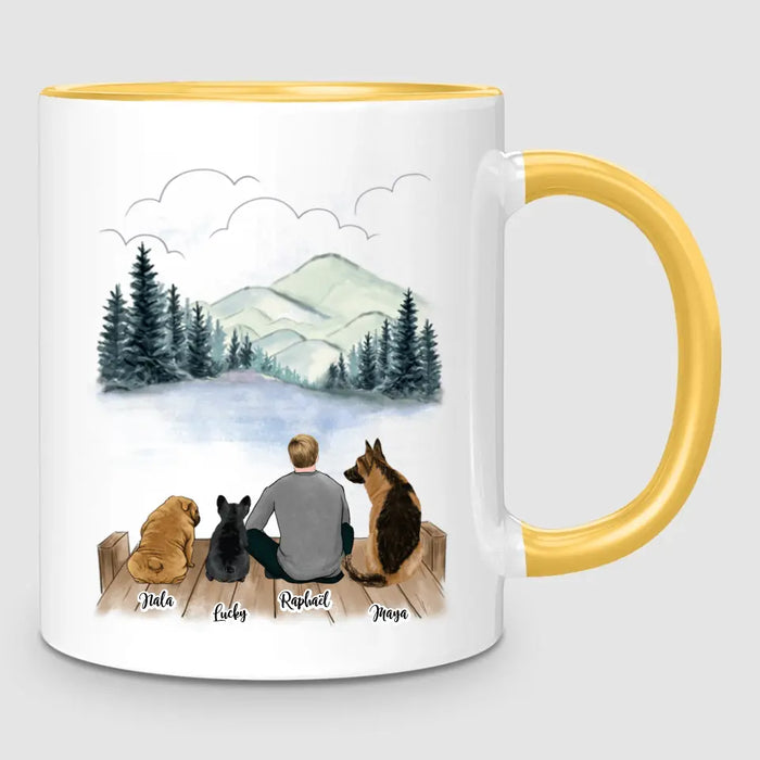 Homme & Jusqu'à 3 Chiens | Mug Personnalisé