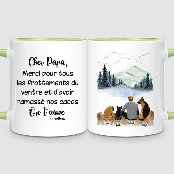 Homme & Jusqu'à 3 Chiens | Mug Personnalisé