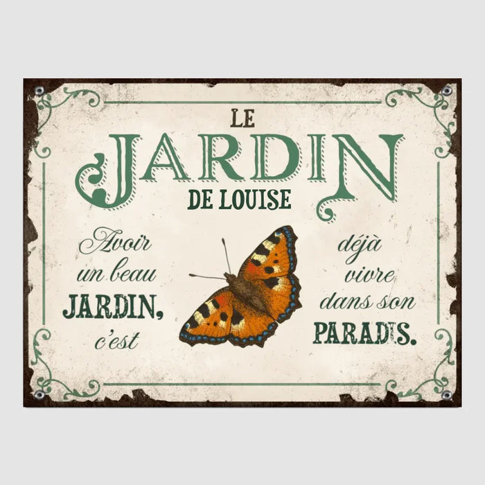 Jardin | Pancarte Personnalisée