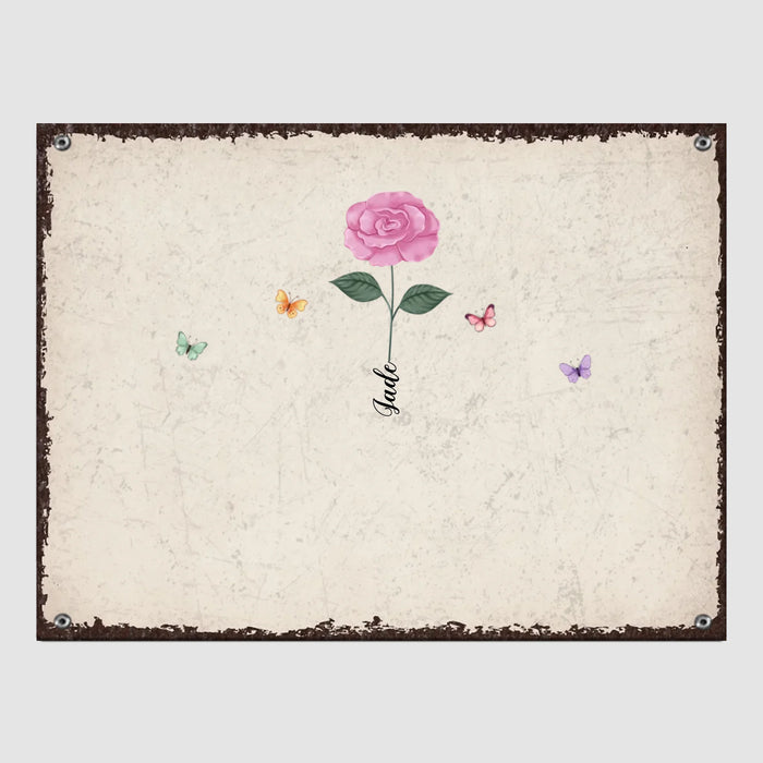 L'amour grandit ici - Pancarte Personnalisée