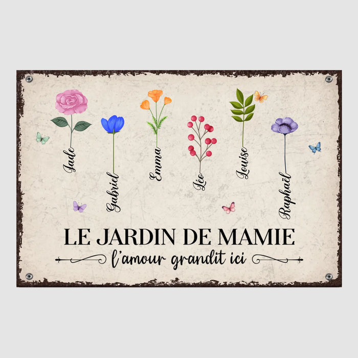 L'amour grandit ici - Pancarte Personnalisée