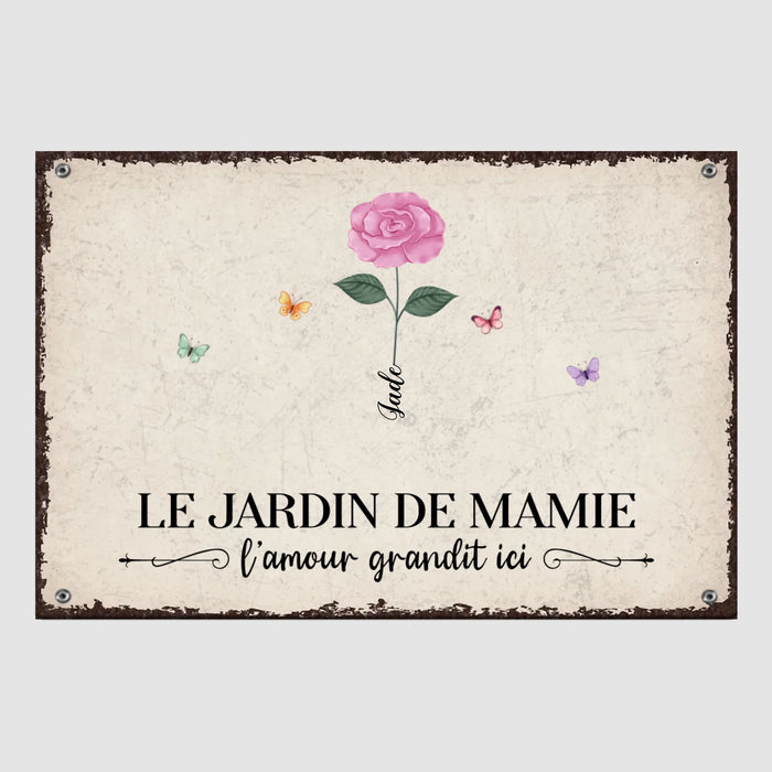 L'amour grandit ici - Pancarte Personnalisée