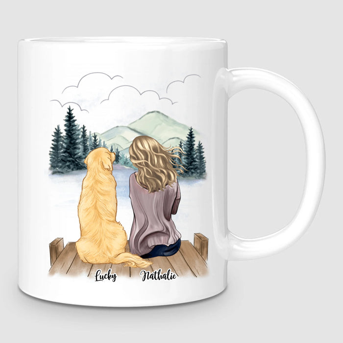 Femme & Jusqu'à 4 Chiens | Mug Personnalisé