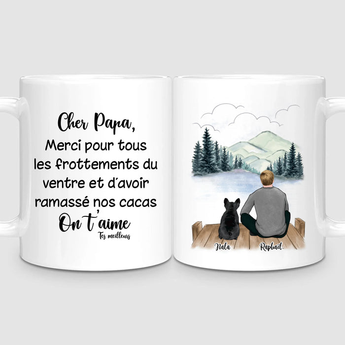 Homme & Jusqu'à 3 Chiens | Mug Personnalisé