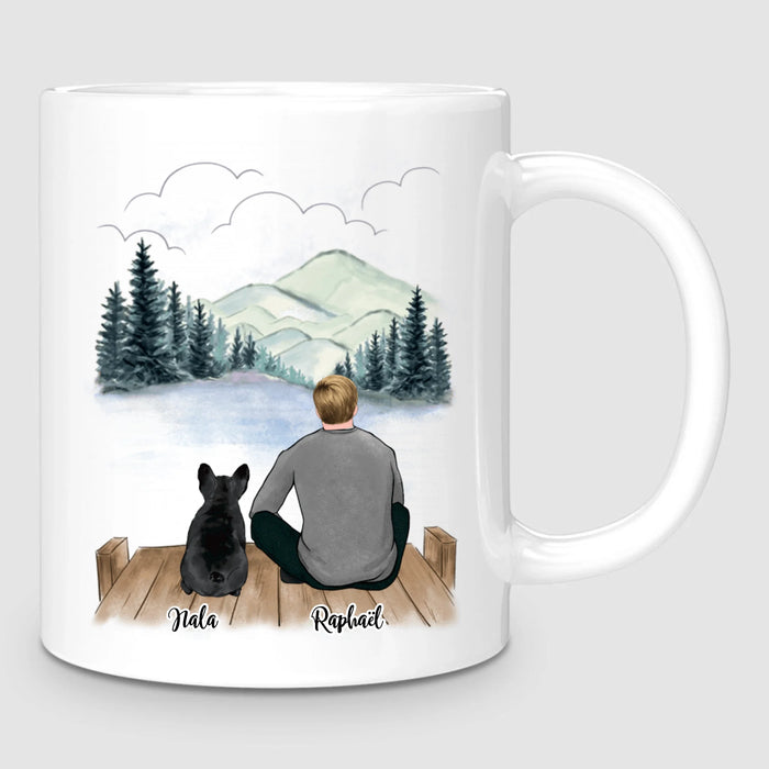 Homme & Jusqu'à 3 Chiens | Mug Personnalisé