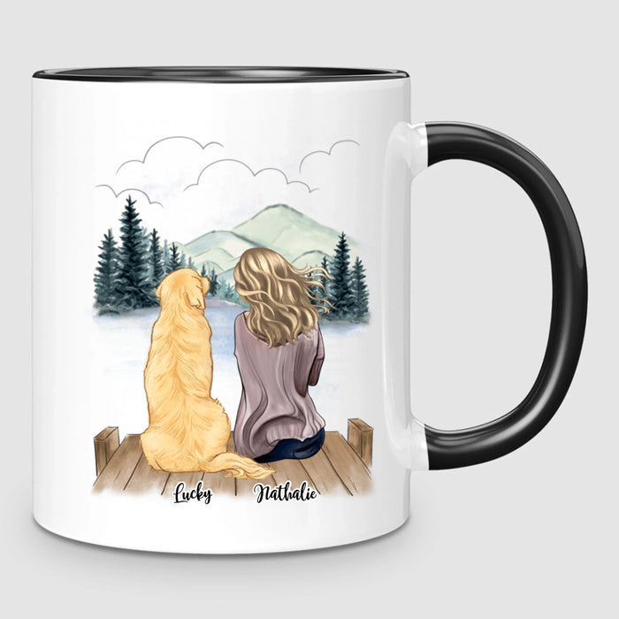 Femme & Jusqu'à 4 Chiens | Mug Personnalisé