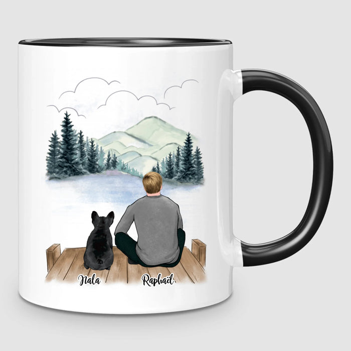 Homme & Jusqu'à 3 Chiens | Mug Personnalisé