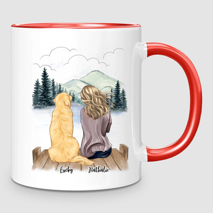 Femme & Jusqu'à 4 Chiens | Mug Personnalisé