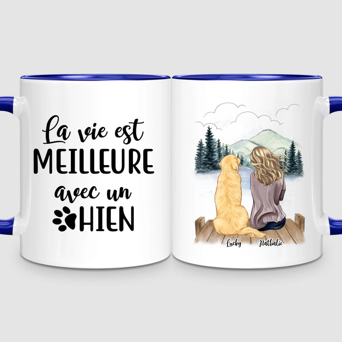 Femme & Jusqu'à 4 Chiens | Mug Personnalisé