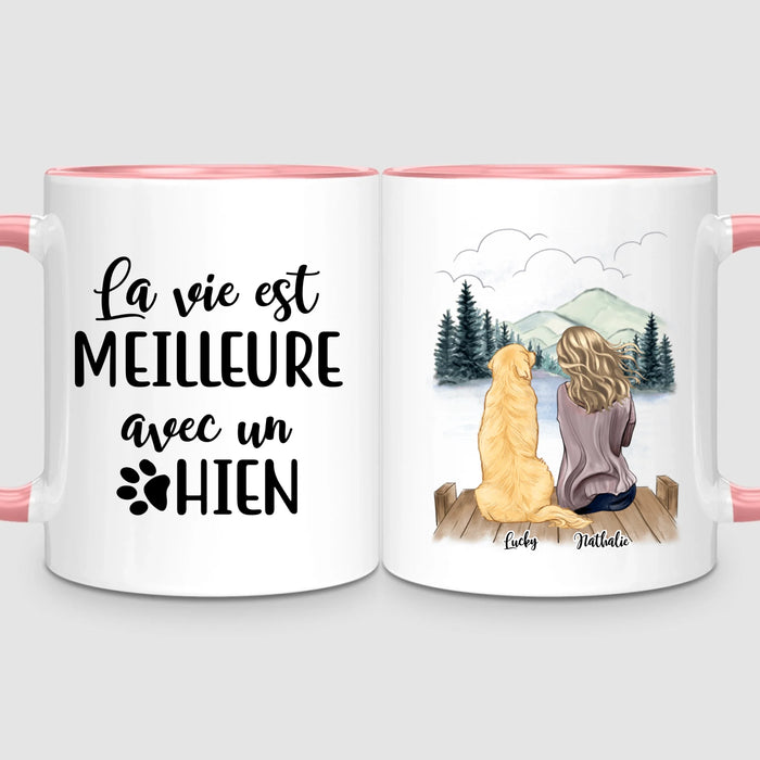 Femme & Jusqu'à 4 Chiens | Mug Personnalisé