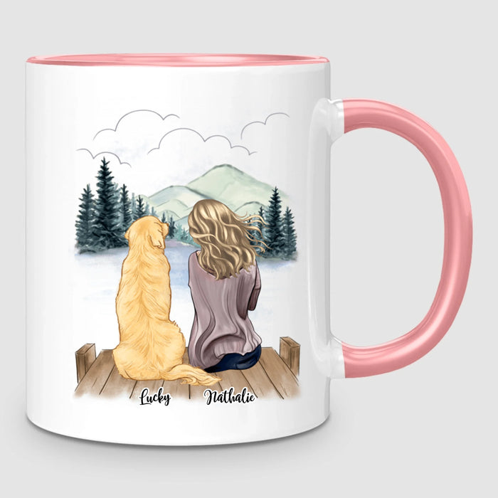 Femme & Jusqu'à 4 Chiens | Mug Personnalisé