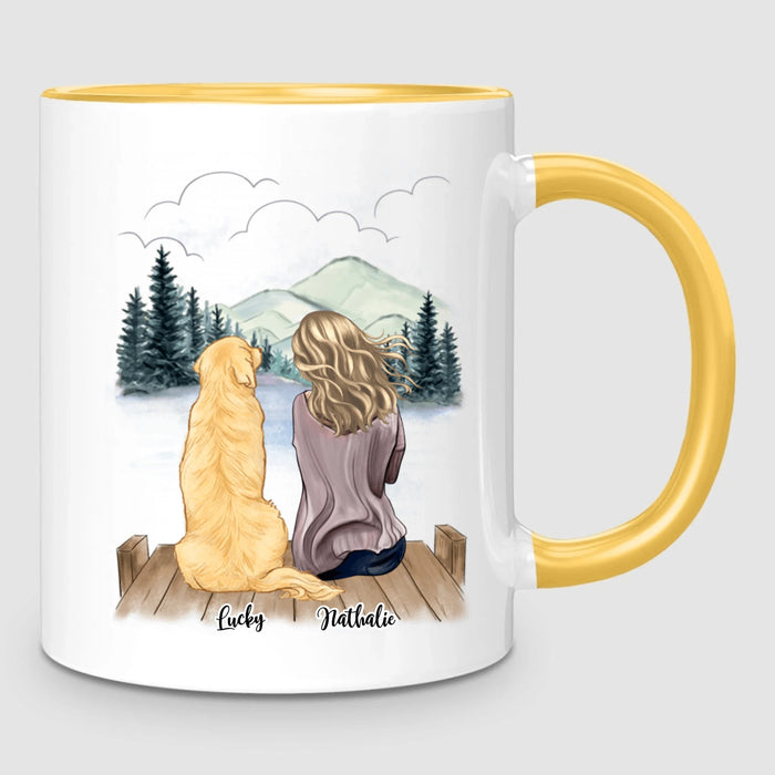 Femme & Jusqu'à 4 Chiens | Mug Personnalisé