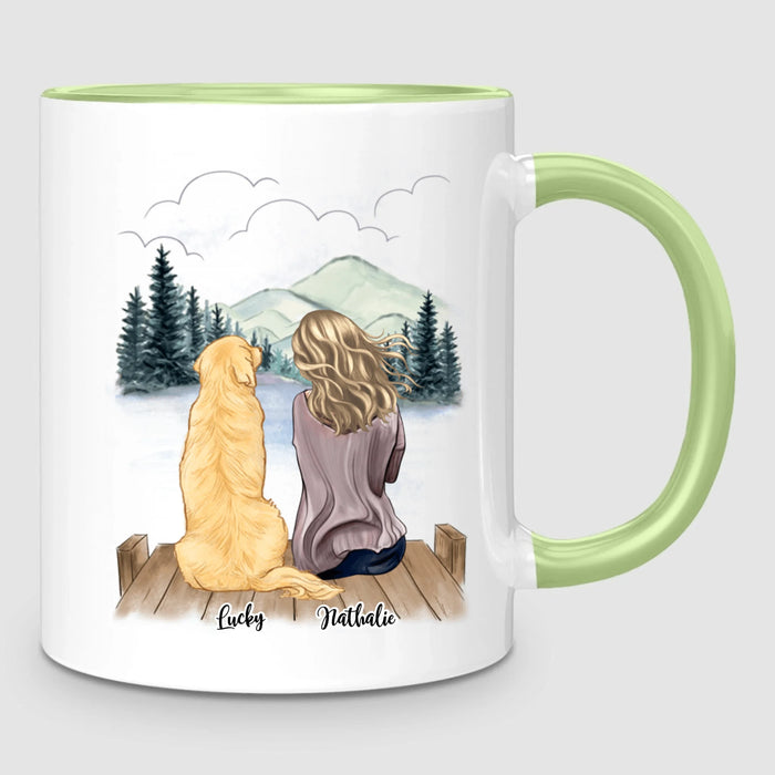 Femme & Jusqu'à 4 Chiens | Mug Personnalisé