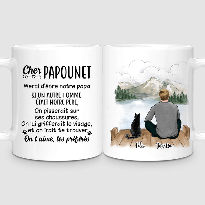 Homme & jusqu'à 3 Chats | Mug Personnalisé