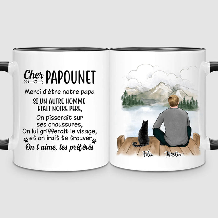 Homme & jusqu'à 3 Chats | Mug Personnalisé
