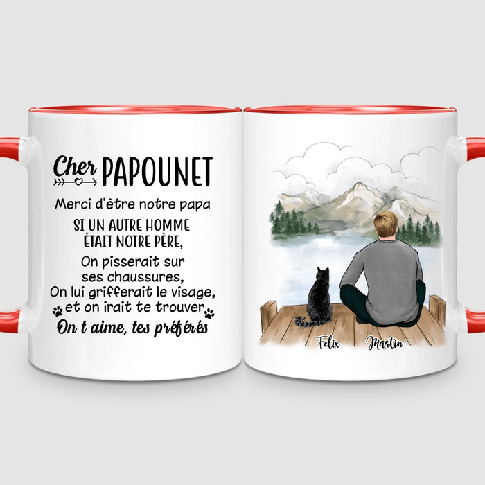 Homme & jusqu'à 3 Chats | Mug Personnalisé