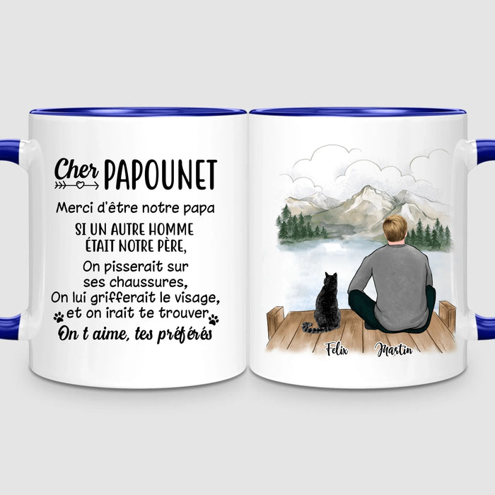 Homme & jusqu'à 3 Chats | Mug Personnalisé