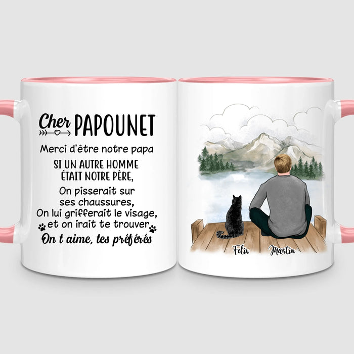 Homme & jusqu'à 3 Chats | Mug Personnalisé