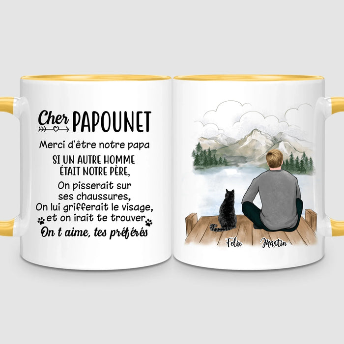 Homme & jusqu'à 3 Chats | Mug Personnalisé