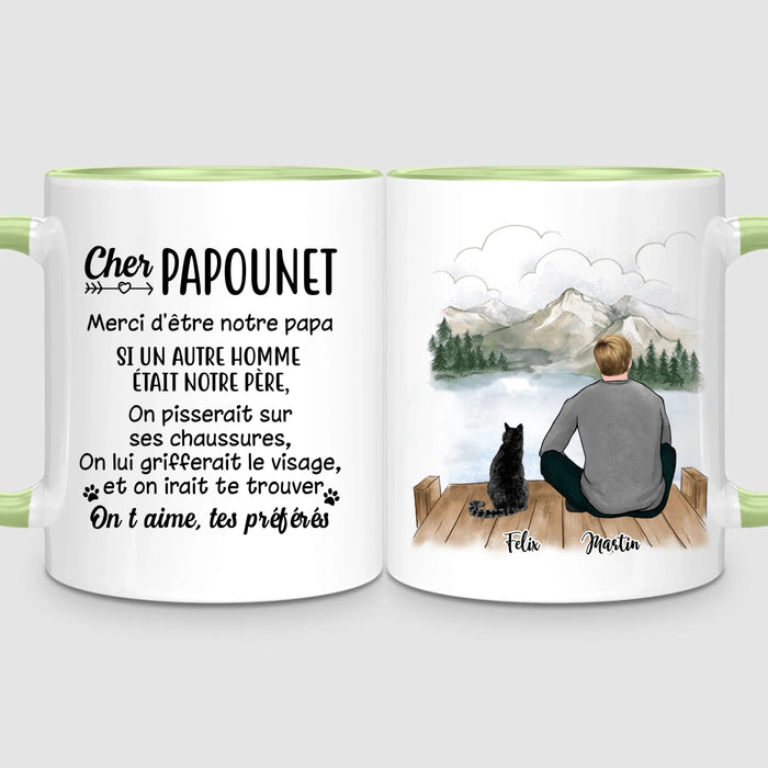 Homme & jusqu'à 3 Chats | Mug Personnalisé