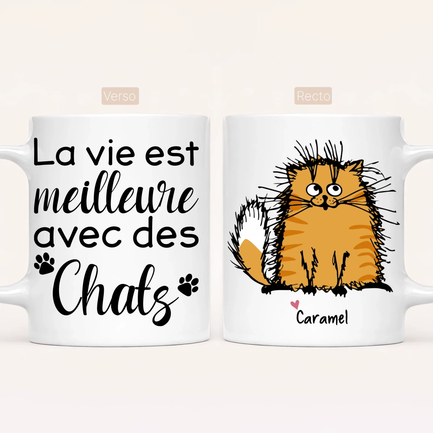 Jusqu'à 7 Chats | Mug Personnalisé