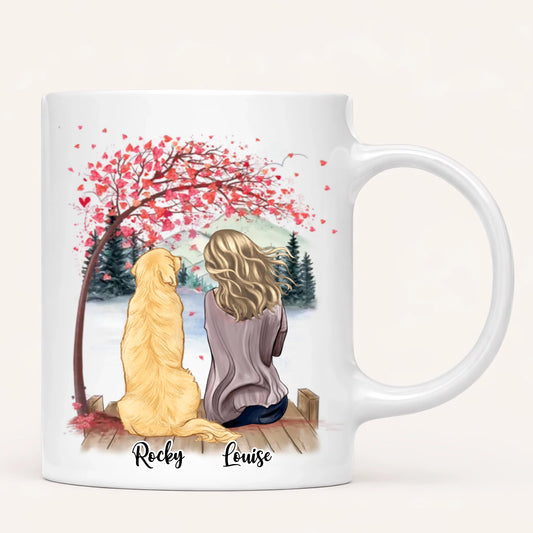 Femme & Jusqu'à 4 Chiens | Mug Personnalisé
