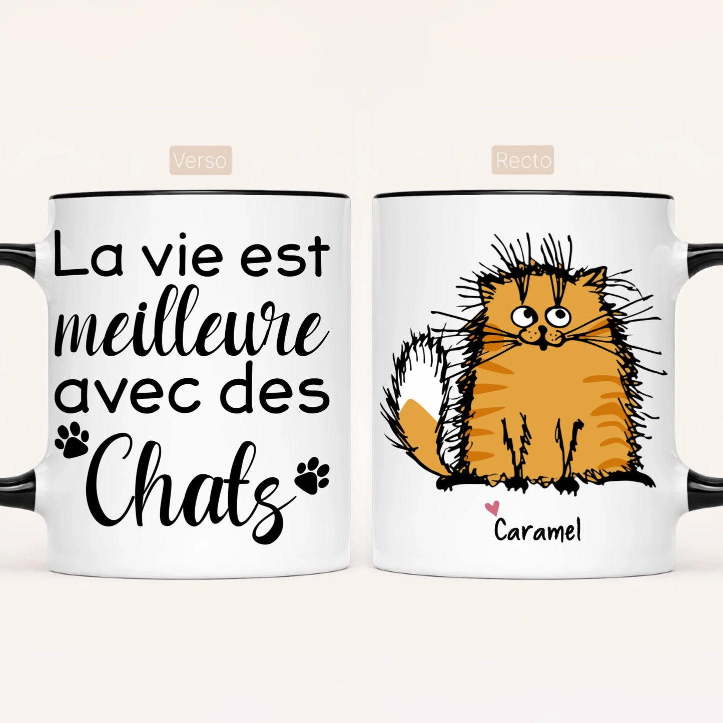 Jusqu'à 7 Chats | Mug Personnalisé