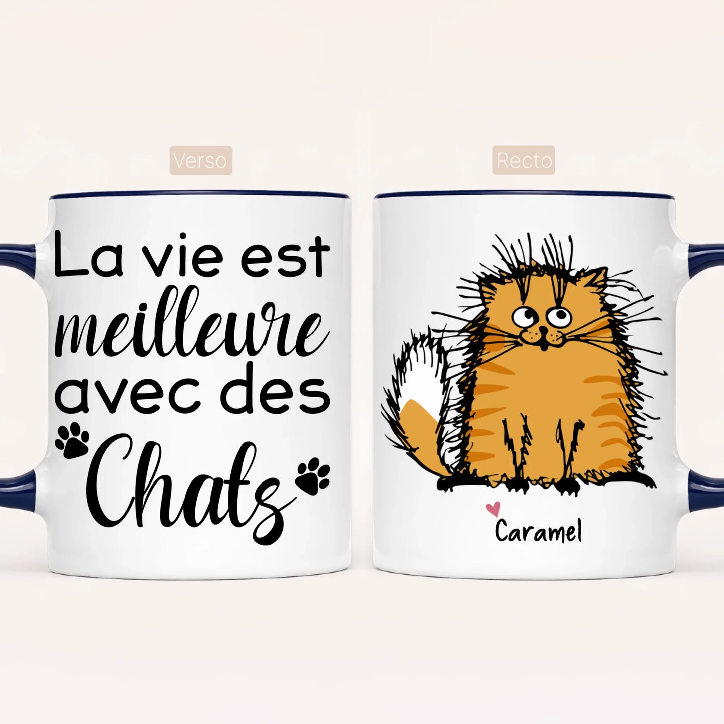 Jusqu'à 7 Chats | Mug Personnalisé