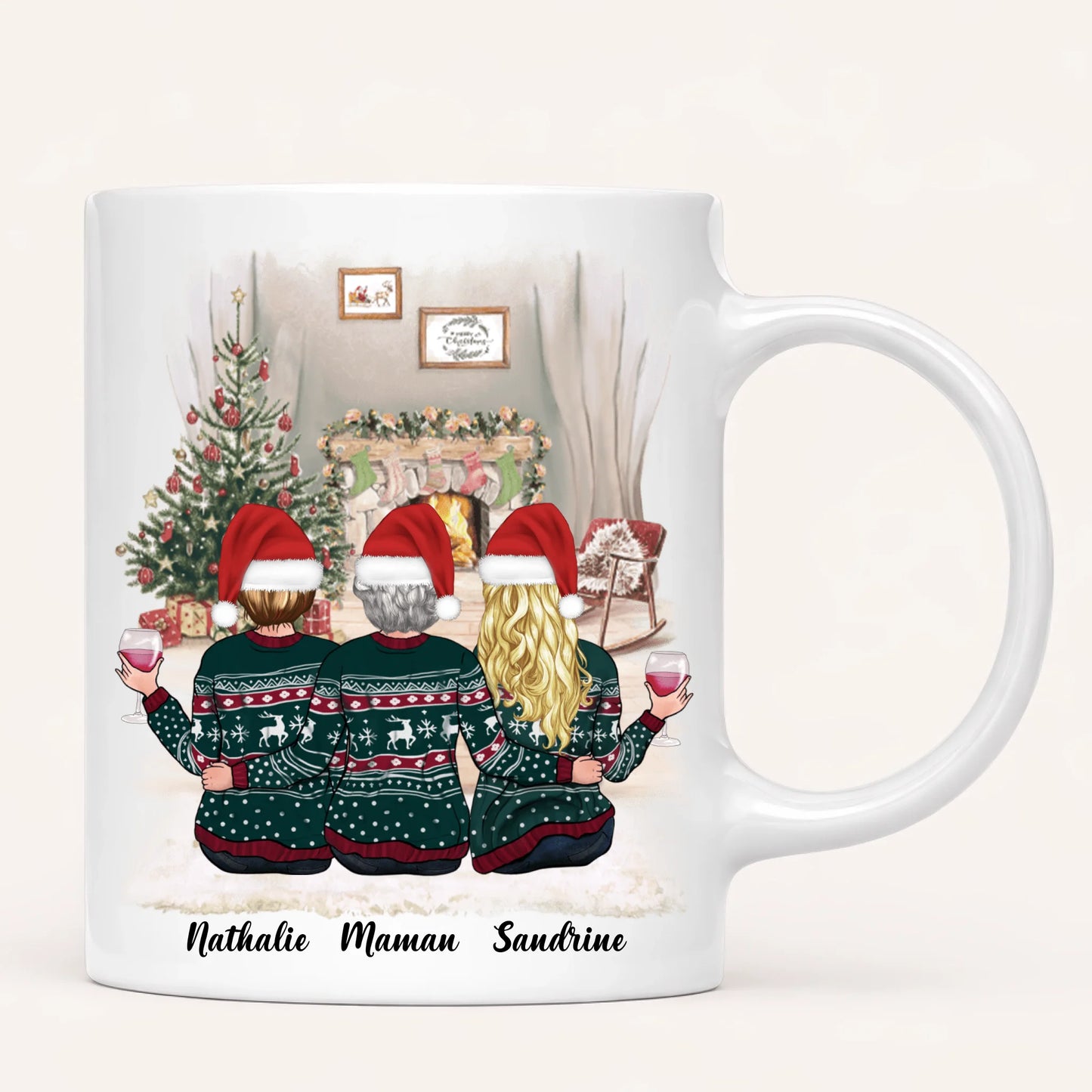 Maman & 2 Filles | Noël | Mug Personnalisé