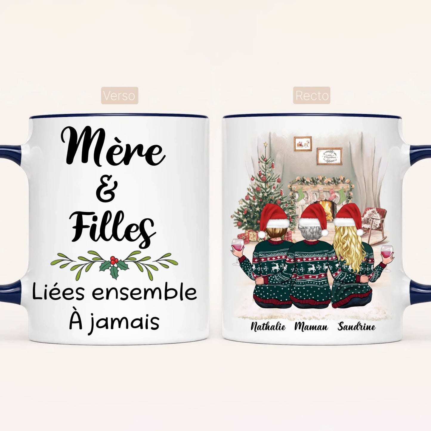Maman & 2 Filles | Noël | Mug Personnalisé