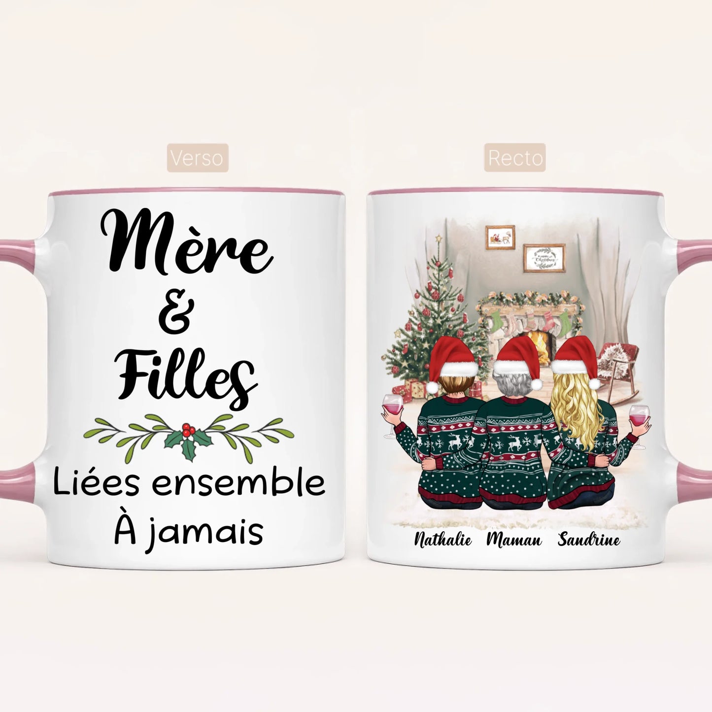 Maman & 2 Filles | Noël | Mug Personnalisé