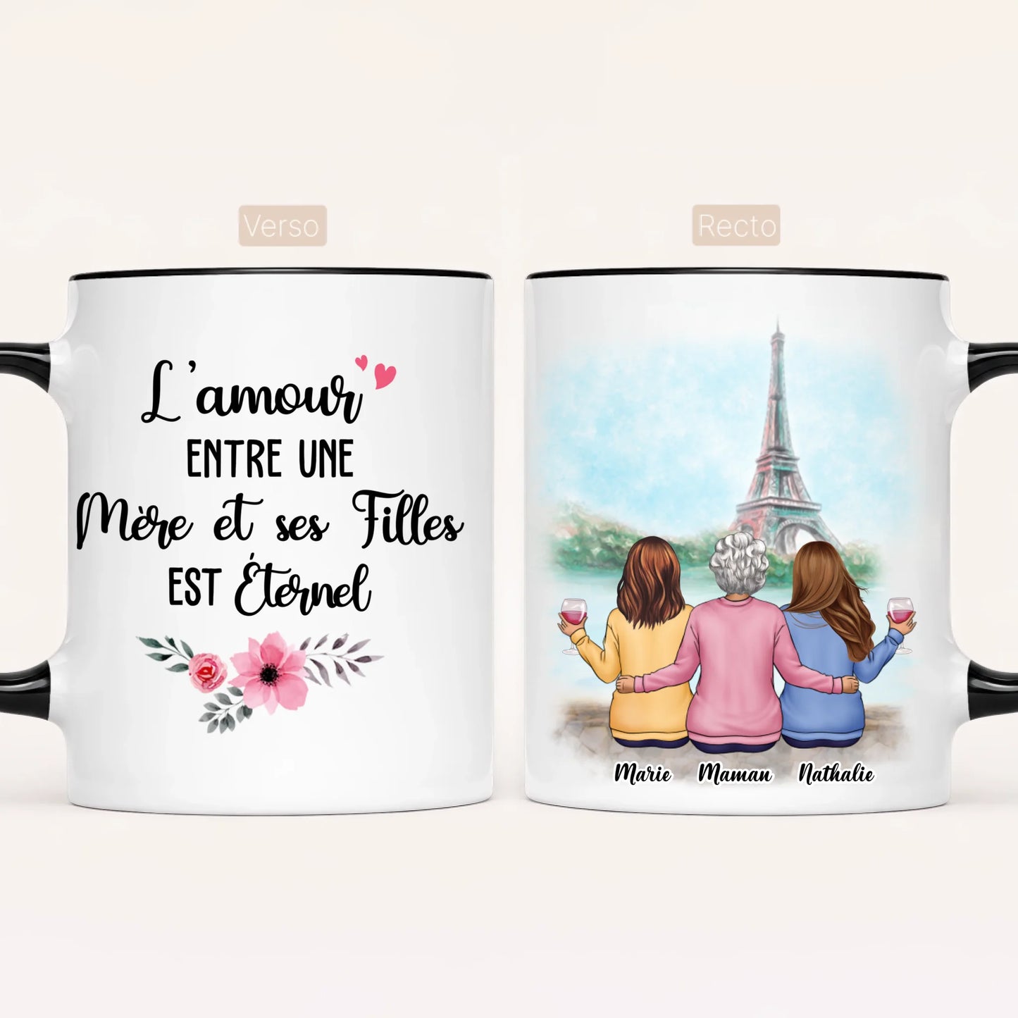 Maman & 2 Filles | Mug Personnalisé