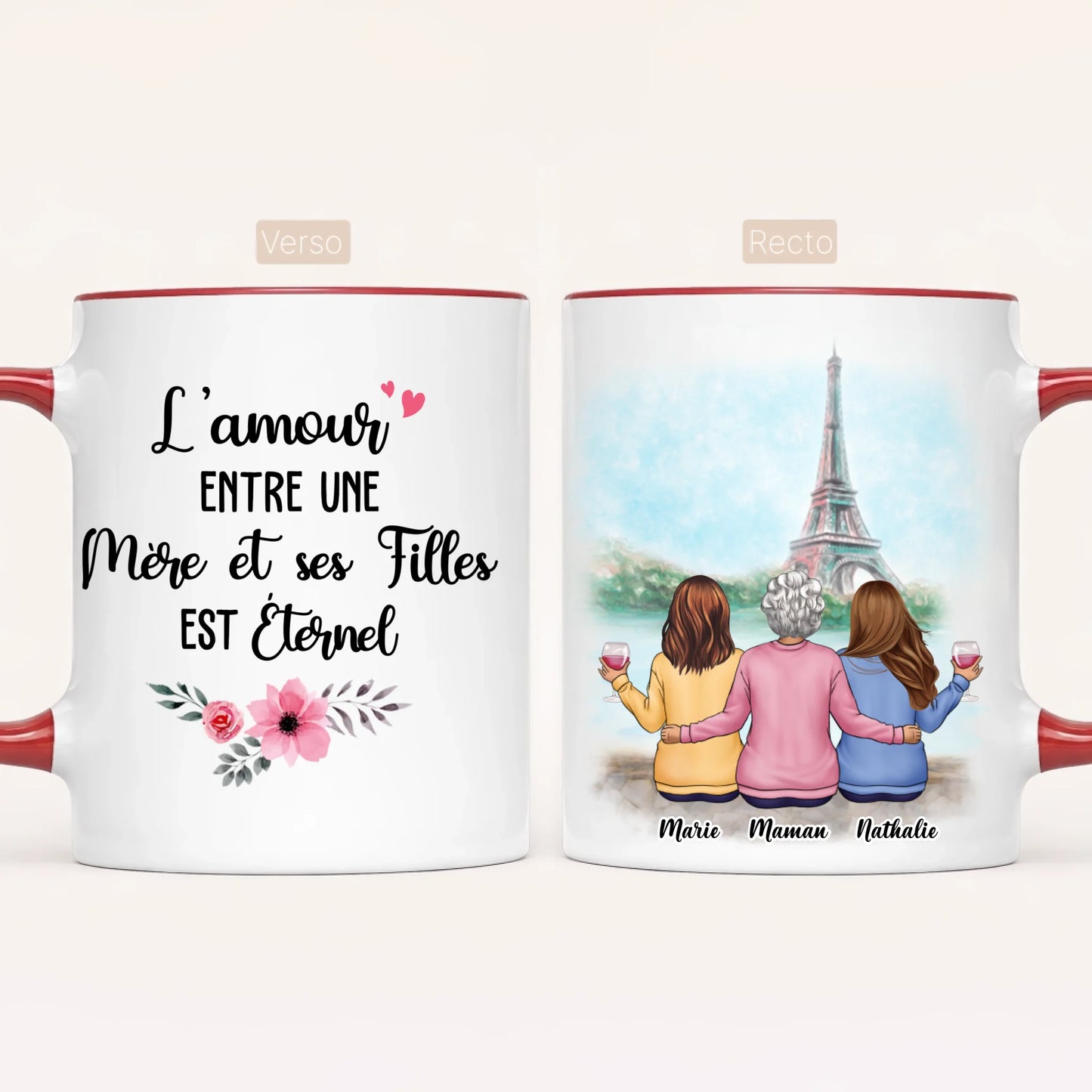 Maman & 2 Filles | Mug Personnalisé