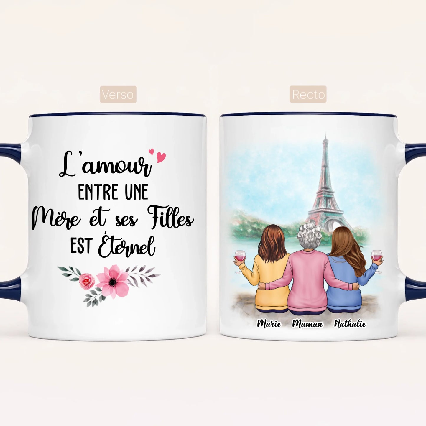 Maman & 2 Filles | Mug Personnalisé